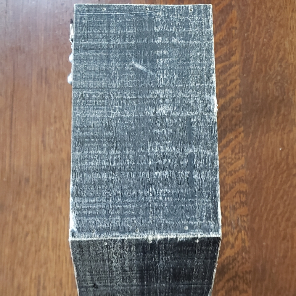 Distressed dark gray wood hexagon wall accent - Picture 4 of 4